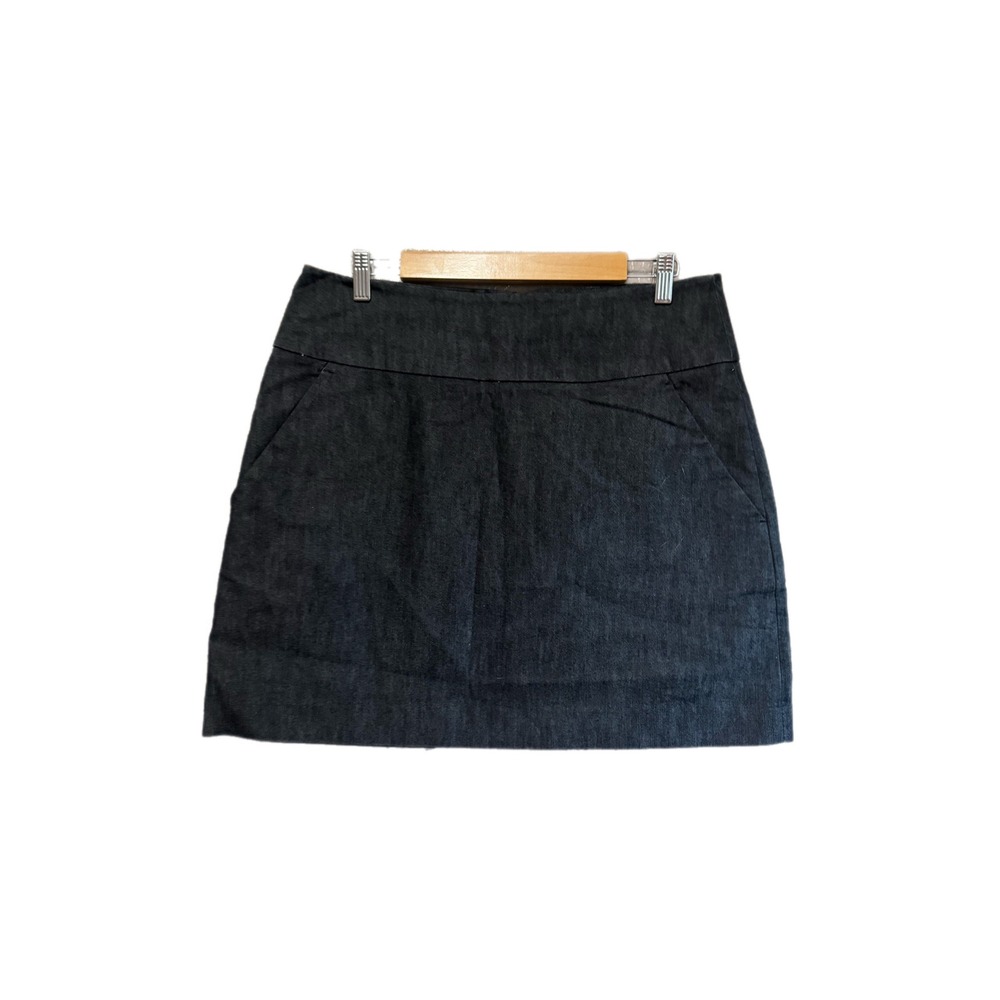 Kenneth Cole Reaction Denim Mini Skirt Womens 10 Dark Blue Excellent Pockets